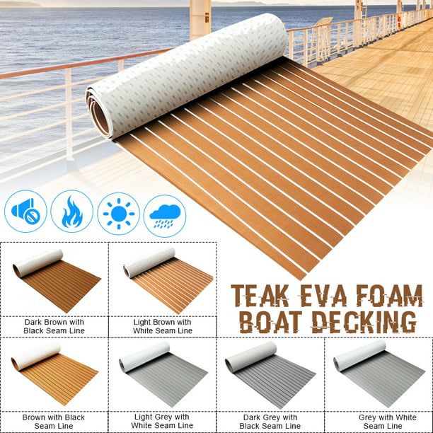Non-skid EVA Foam Faux Teak Sheets Floor Mat For Car Boat Marine Self-Adhesive